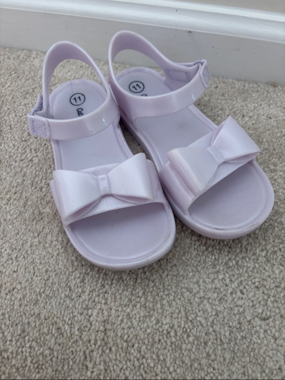 Cat & Jack Lavender Bow Jelly Sandals